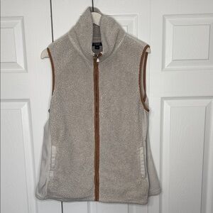 Chaps Beige and Brown Fleece Vest